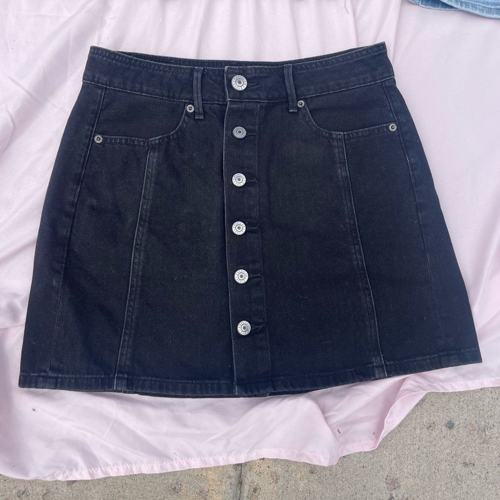 American Eagle Black Denim Skirt